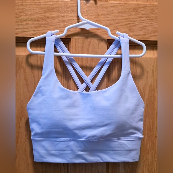 lululemon athletica Other - Lululemon Women's 4 Light Blue Energy Longline Cross-Back Med Support Sports Bra